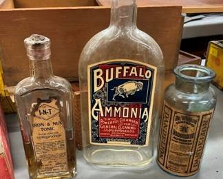EARLY BOTTLES W/PAPER WEIGHTS