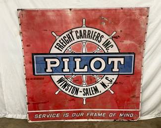 61” x 59” Metal Freight Carriers Inc. ‘Pilot’ Advertising Sign