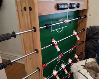 Foosball table (legs not attached, we needed space)