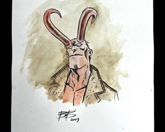 Signed Ben Templesmith Hellboy Original Art