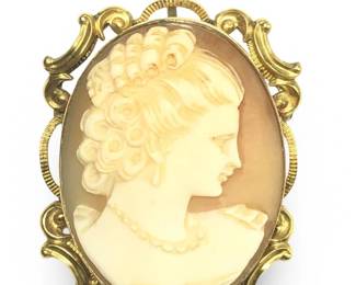Van Dell 12Kt Gold Filled Cameo Pendant Brooch