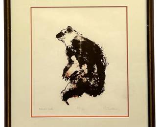 Signed Nicholas B. Sweater âBrown Bear" Lithograph