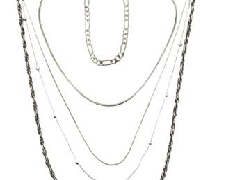 5pc Sterling Silver Necklaces