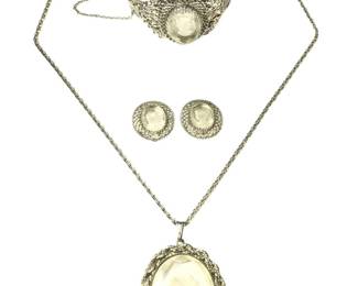 Wonderful Whiting & Davis Silver Tone Jewelry Set