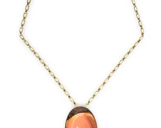 Elegant Napier Gold Tone Link Pendant Necklace