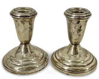 2pc Vintage Sterling Weighted Candle Holders