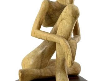 Abstract Carved Wooden âDaydream' Sculpture