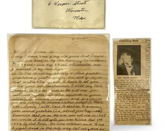 3pc 1940 Frank Dalton Letter Collection