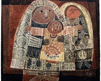 Signed Alizandro Valencia Native Oil on Panel