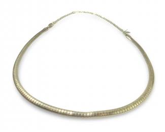 Italy Sterling Silver Omega Collar Chain Necklace