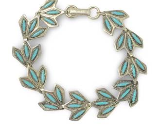 Native American Sterling Silver Turquoise Bracelet