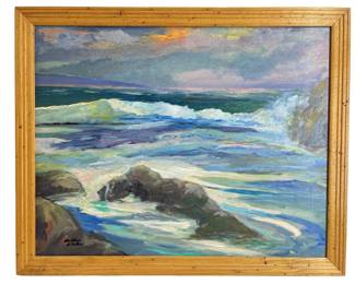 Signed Arthur Koster Sea Scape Oil On Canvas