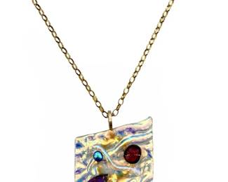Dichroic Fused Glass Pendant Necklace