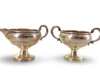 2pc Sterling Reinforced Cream & Sugar Bowls
