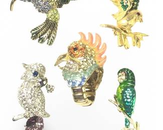 5 Unique Multi Gemstone Bird Pins/Ring