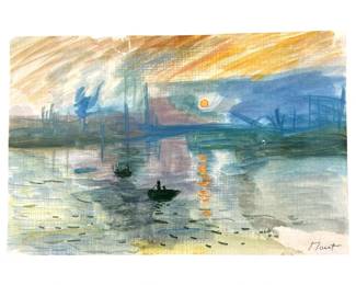 Signed Attributed Claude Monet Watercolor
