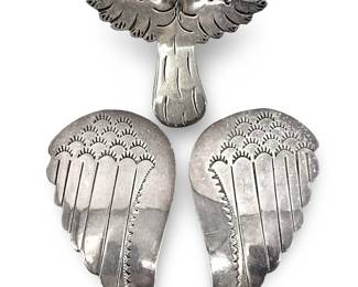 Sterling Angel Pin and Clip-On Wing Earrings