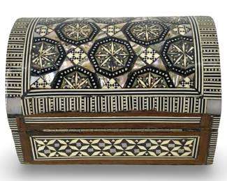 Medicine Stone Embedded Wooden Jewelry Box