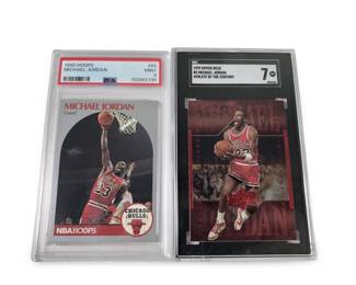 2 Graded Michael Jordan Basketball Trading Cards