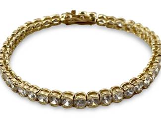 Sterling Silver Rhinestone Bracelet