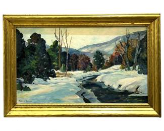 Signed Mildred Burman Landscape Oil on Canvas