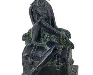 Nancy Dupont Ballerina on Trunk Ceramic Sculpture