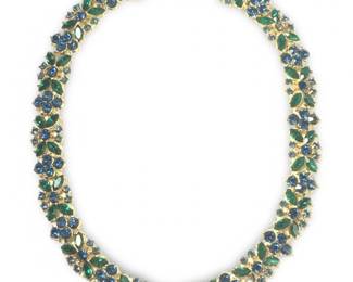 Lavish Crown Trifari Multi Gemstone Necklace