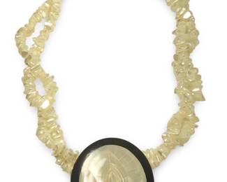 Mother of Pearl Islander Style Pendant Necklace