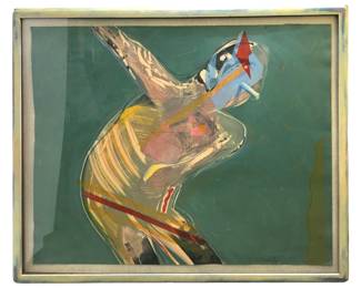 1986 Signed Ed Mell Original Mixed Media