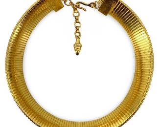 Gold Toned Metal Choker Necklace