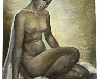 Beautiful Signed Antal Grosz Oil on Canvas