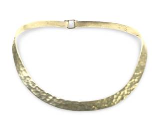 Hammered Sterling Silver Choker Necklace