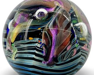 Signed Art Glass Paperweight