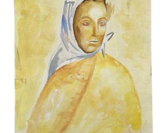 Signed Attributed Picasso Watercolor Painting
