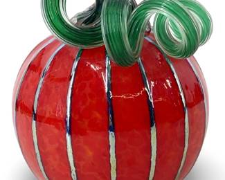 Signed âGathering Glass' Pumpkin Paperweight