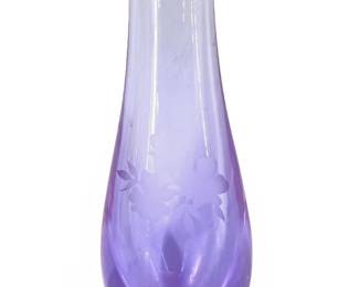 Caithness Lilac Scottish Glass Floral Design Vase