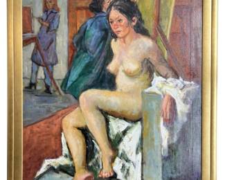 Signed Lucille T Stillman Nude Oil On Canvas