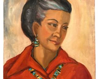 Signed Boyington Native American Oil on Canvas