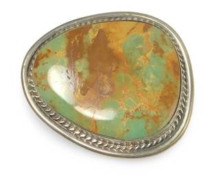 Sylvia Nuguematz Navajo Sterling Turquoise Buckle