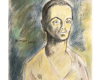 Signed Attributed Pablo Picasso Charcoal Drawing