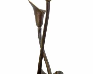 Scott Nelles Bronze Lily Candle Holders