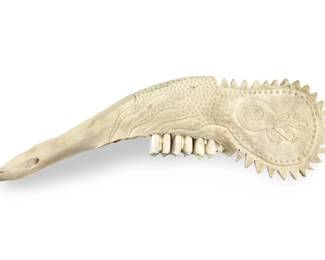 Signed D. Sandy Inuit Etched Jawbone