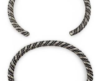 2pc Sterling Silver Cuff Bracelets