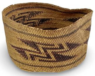 Pacific NW Native American Hand Woven Basket