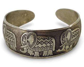 Mexico Sterling Elephant Design Bracelet