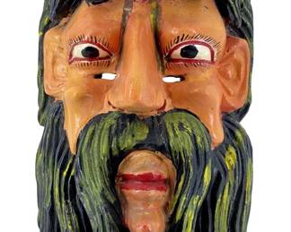 Hand Carved and Painted Wooden Art Mask