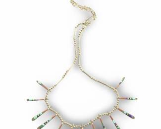 Signed Calvin Sterling Turquoise Inlay Necklace