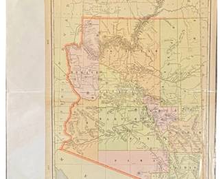 1900 George F. Cram Arizona Territory Antique Map