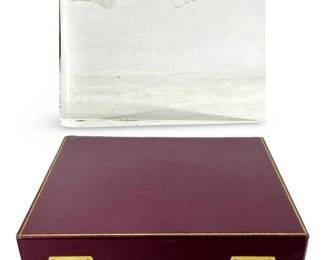 Signed Steuben Brass & Crystal Lighthouse