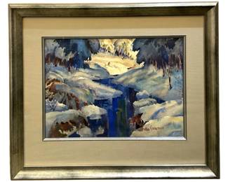 Signed Edwaine Beaumont Watercolor Landscape